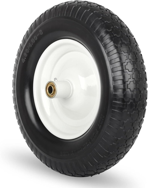 16" Solid Wheelbarrow Tire, 4.80/4.00-8" Flat-Free Tire and Wheel, 6" Centered H gallery