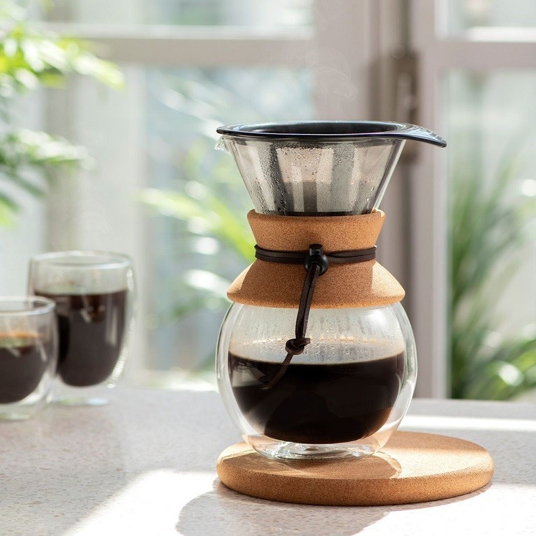 NEW Bodum Pour Over 4 Cup Coffee Maker Perm Reusable Stainless Mesh Filter 17Oz gallery