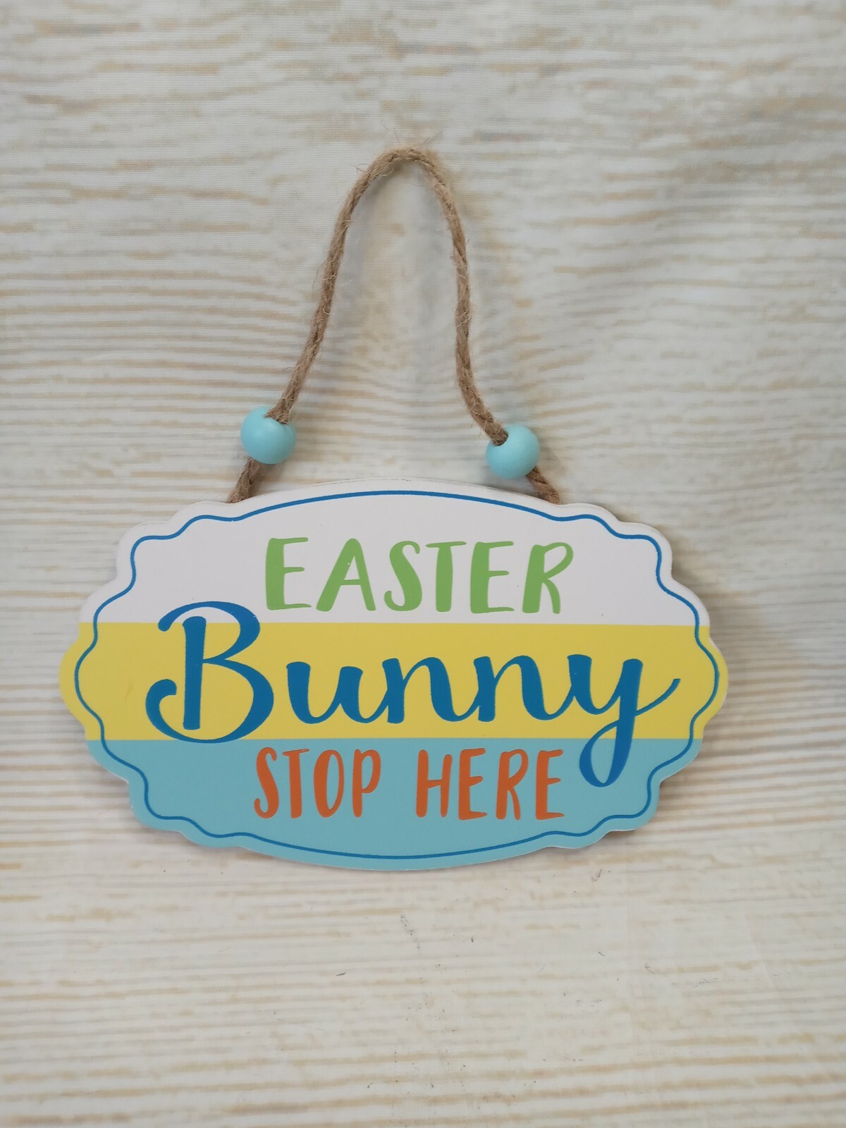 New "Easter Bunny Stop Here" Hanging Wood Sign Decor Ornament Spring Carrots Egg gallery