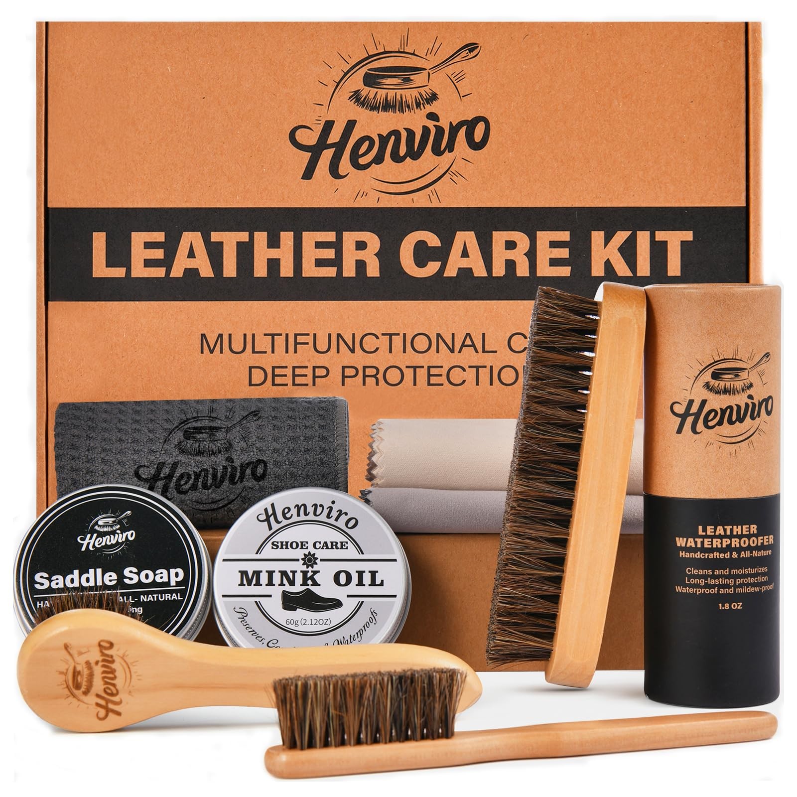 Leather Boot Care Kit – Mink Oil, Saddle Soap for Leather, Waterproofing Wax,... gallery
