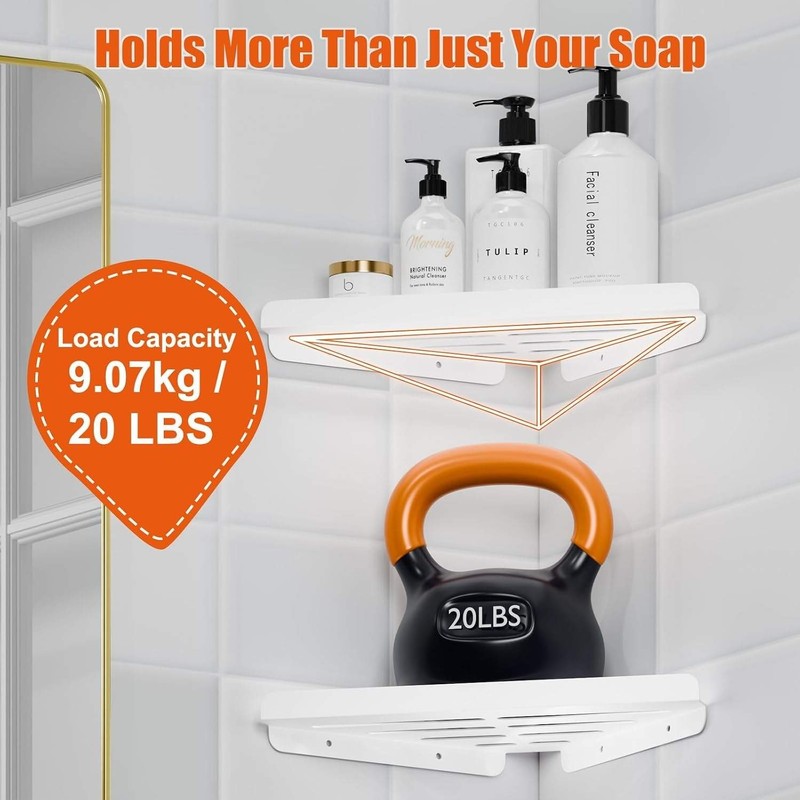 Shower Caddy, 4 Pack Bathroom Corner Shelf, Triangle Shelf Storage for Bathroom gallery