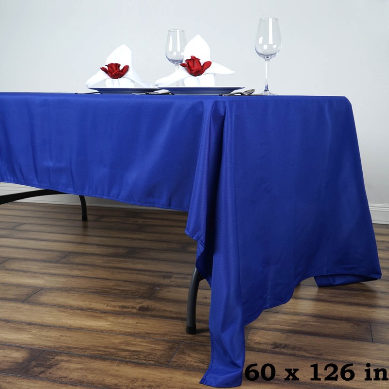 ROYAL BLUE 60x126 RECTANGLE POLYESTER TABLECLOTH Wedding Catering Kitchen Dinner gallery