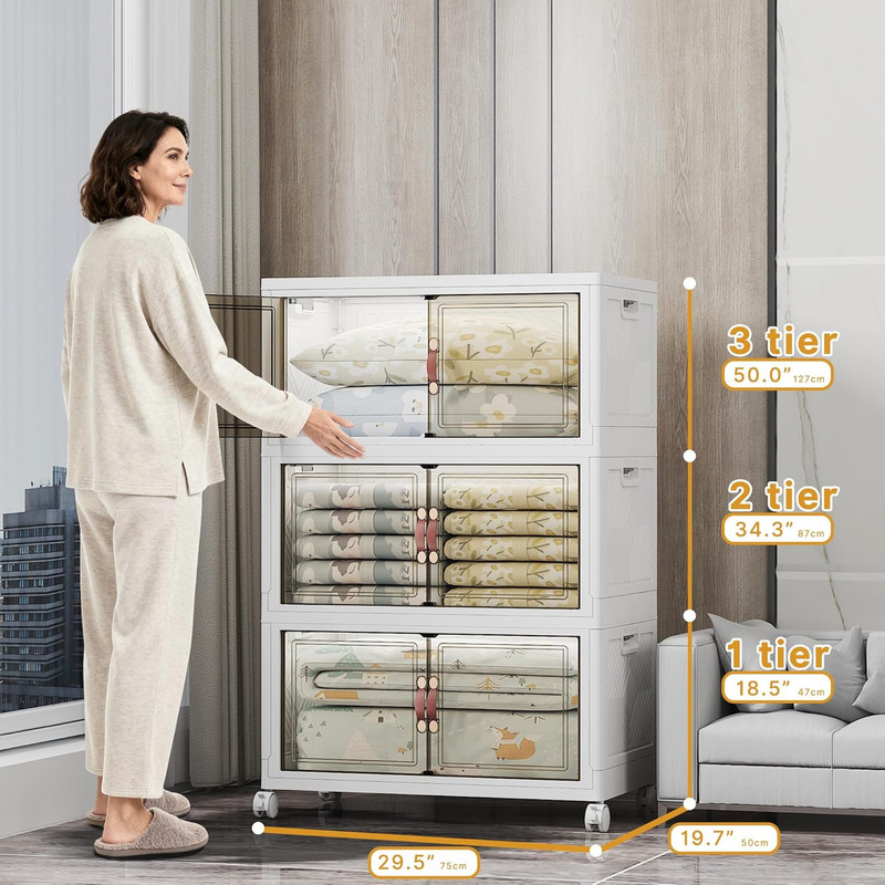 Extra Large Stackable Storage Bins with Lids & Wheels & Door, 480Qt-160Qt/40Gal* gallery