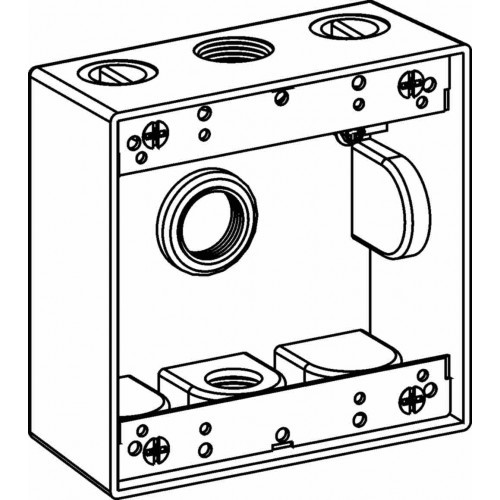 Orbit 2B75-3-W 2-Gang Weatherproof Box Three 0.75 Inch Hubs 2 Inch Deep – White gallery