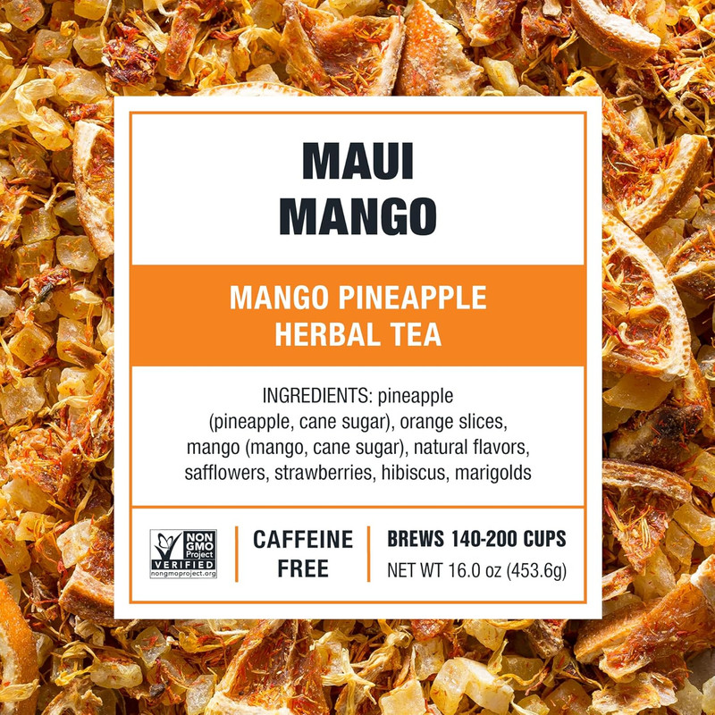 Maui Mango | Loose Leaf | Mango Pineapple Herbal Tea | Premium Non-Caffeinate... gallery