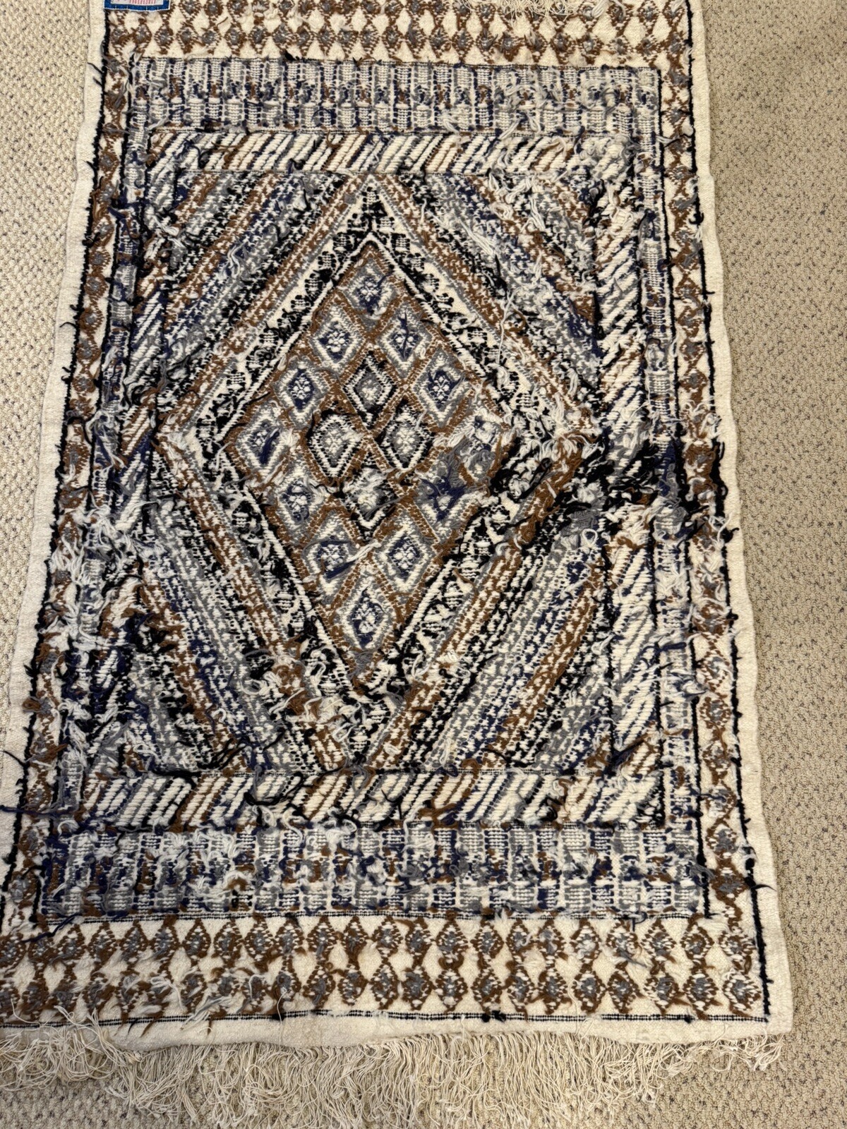 6 x 3 New Hand Knotted Wool Rug made in Tunisia. AKA "Margoum" 187 cm X 112 cm gallery