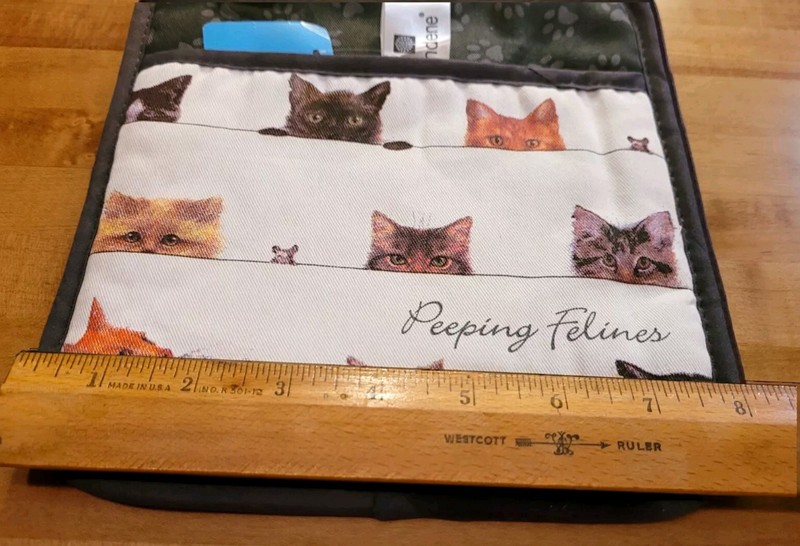 PEEPING FELINES BOB BOWDIGE CAT POTHOLDER- ASHDENE, CATS KITTENS PAWPRINTS- NWT gallery
