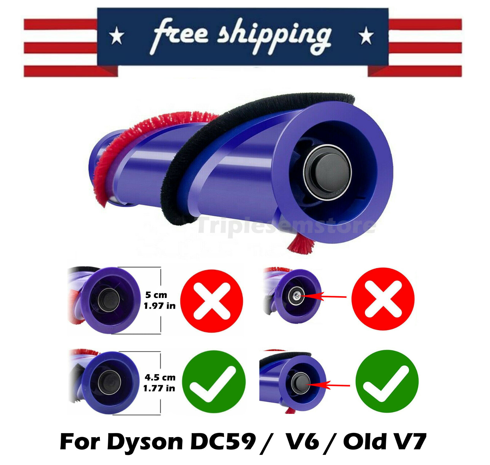 Roller Brush Roll Bar Replacement for Dyson V6, Old V7 Stick Cordless Cleaners gallery