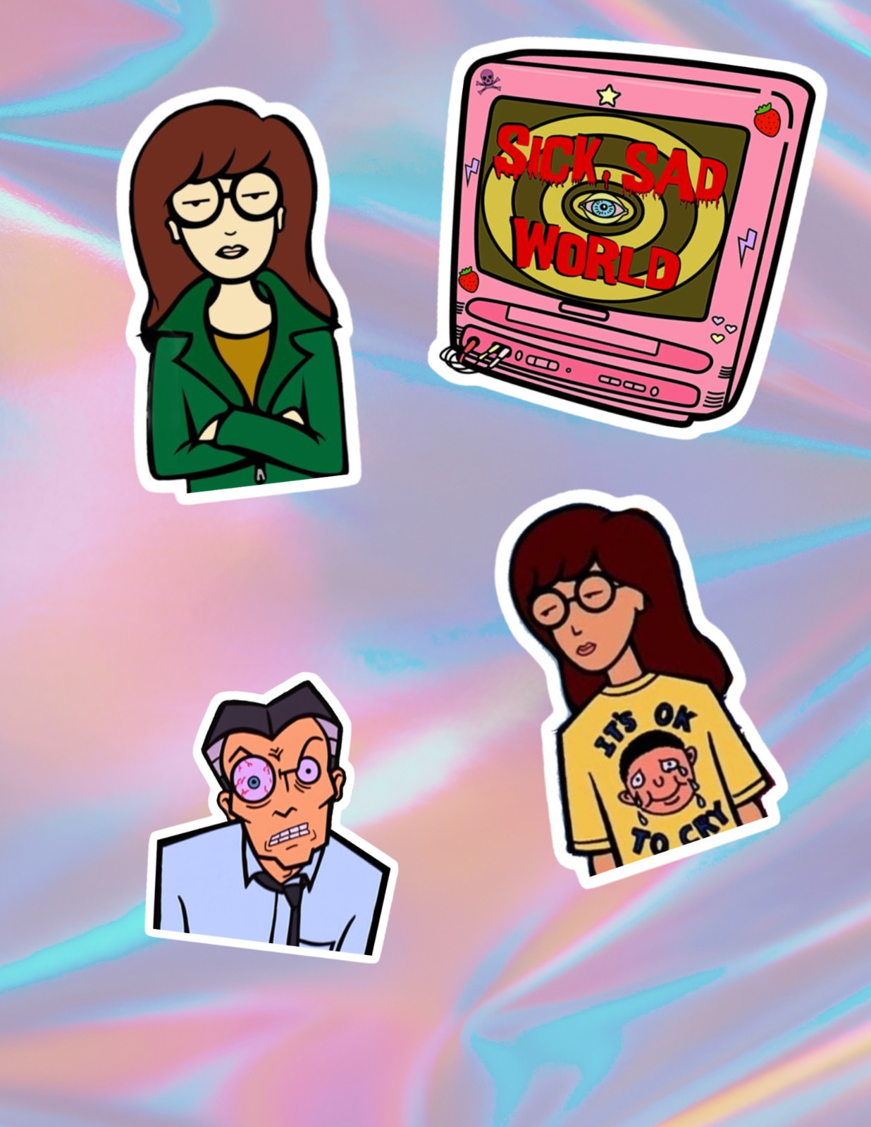 Daria Retro TV 4pc Sticker Pack gallery