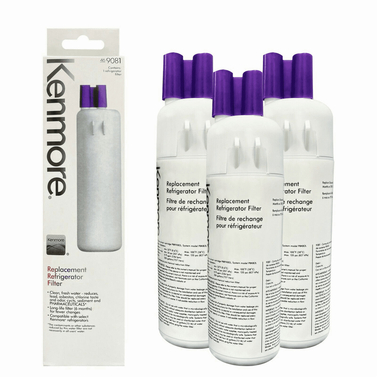 3PackS Kenmore 9081 Replacement Refrigerator Water Filter 46-9081 46-9930 gallery
