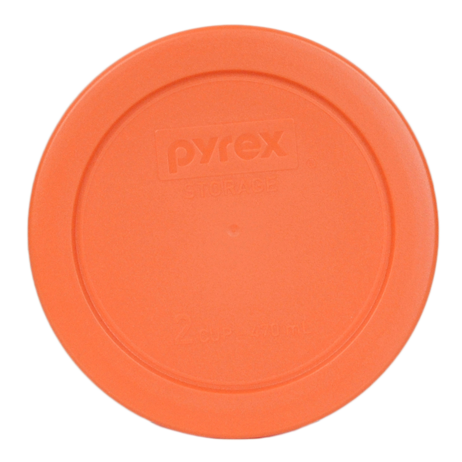 Pyrex 7200-PC Round 2 Cup 5" Storage Lid Orange 4 Pack for Glass Bowl New gallery