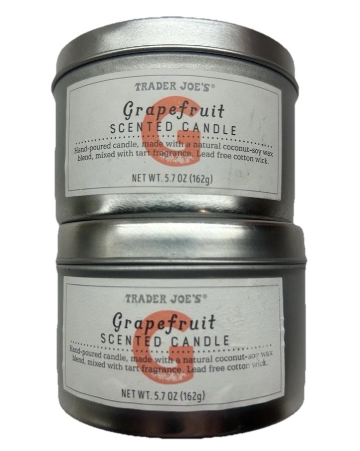 2 Packs Trader Joe's NEW Grapefruit Scented Candles 5.7 oz. 55 Hours Burn Each gallery