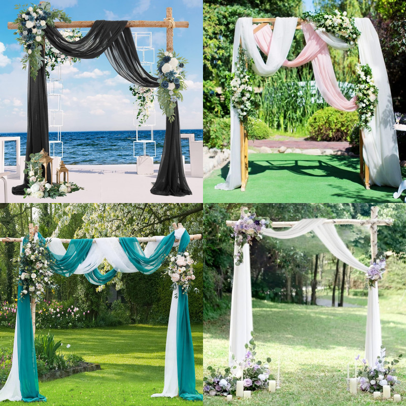 1PC INDOOR/OUTDOOR VERSATIL SCARF VALANCE CURTAIN TOPPER SOLID SHEER 37" X 216" gallery