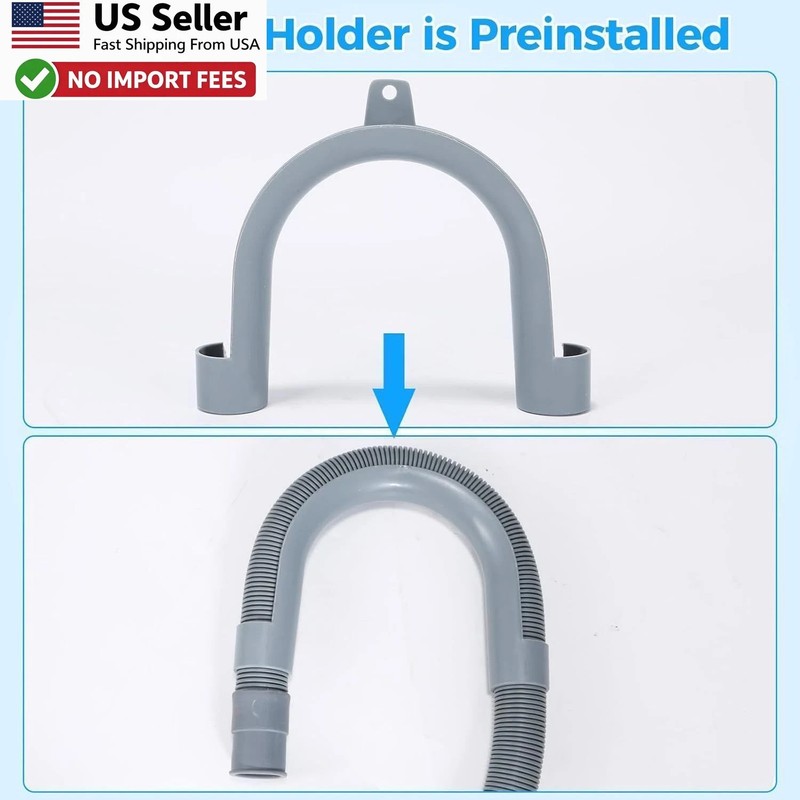 Universal Washing Machine 6.5 FT Drain Hose Extension Portable Washer w/ Clamps gallery