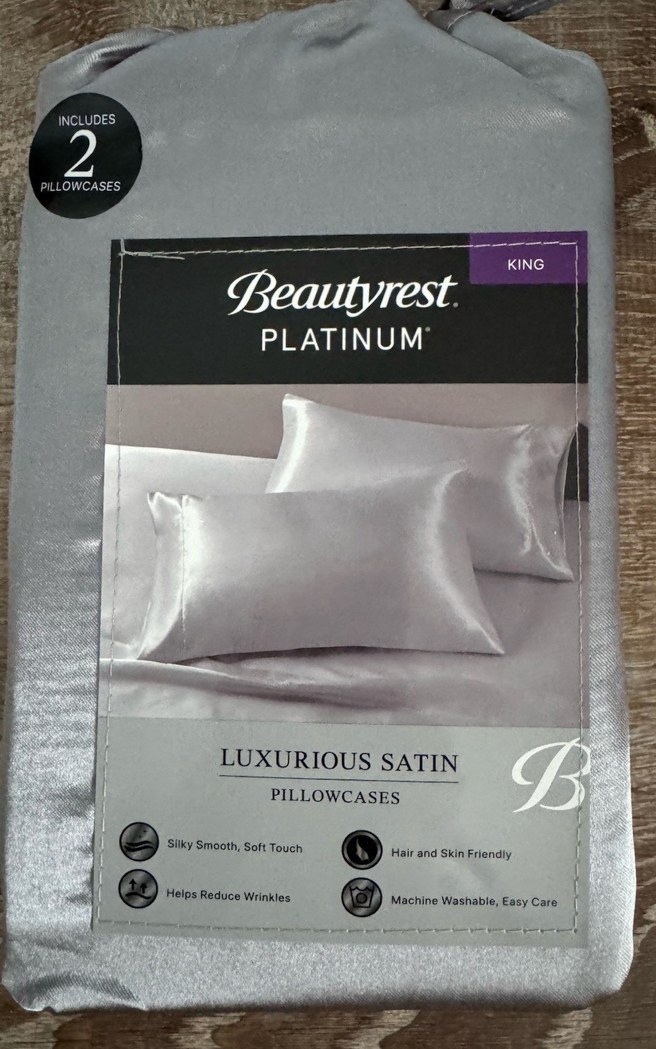 (2 Pack) Beautyrest King Luxurious Satin Silk Pillowcase Soft Bedding Pillow gallery