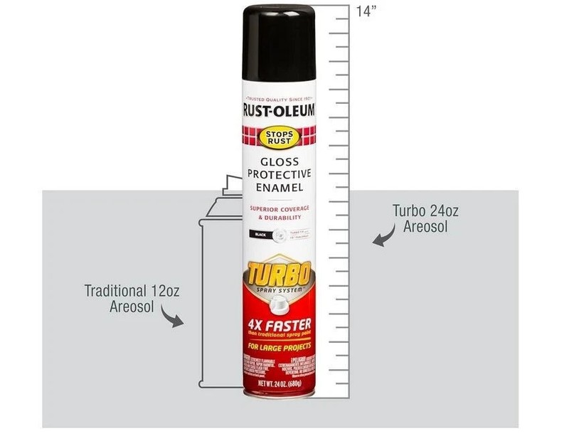 Rust-Oleum 334128 Stops Rust Turbo Spray System Spray Paint, 24 Oz, Gloss Black gallery