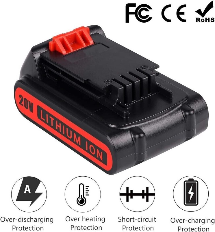 2Pack 20V 3.0AH Lithium-Ion Replacement Battery for Black Decker 20 Volt LB20 gallery