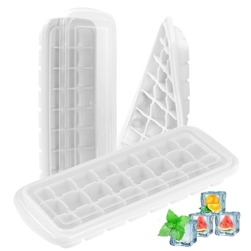 HUMBEE, Soft Silicone Ice cube Tray with PP Lid, BPA free 24 or 36 Cubes gallery