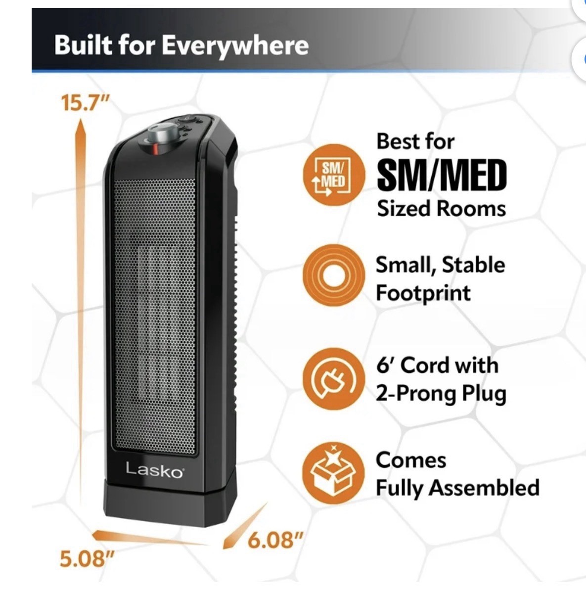 Lasko Digital Ceramic Tower Heater with Remote Control CT16670 gallery