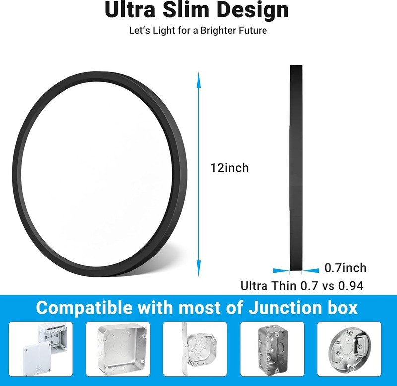 2 Pack LED Flush Mount Ceiling Light,12Inch 24W,3000K/3500K/4000K/5000K/6500K... gallery