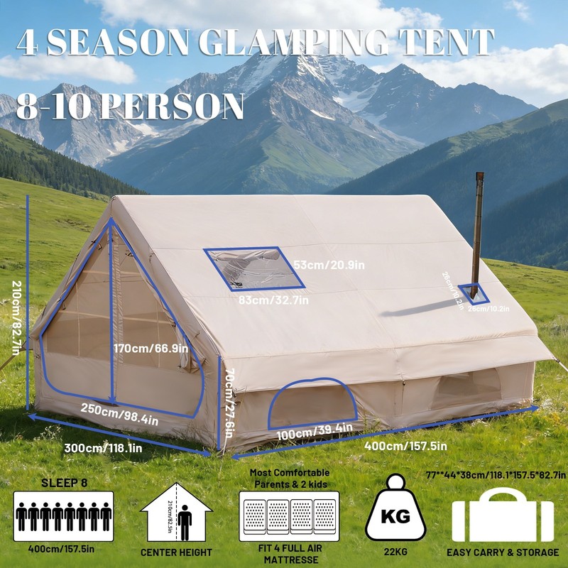 PAKICETUS Large Inflatable Camping Tent for 4-6 Person Families Outdoor gallery