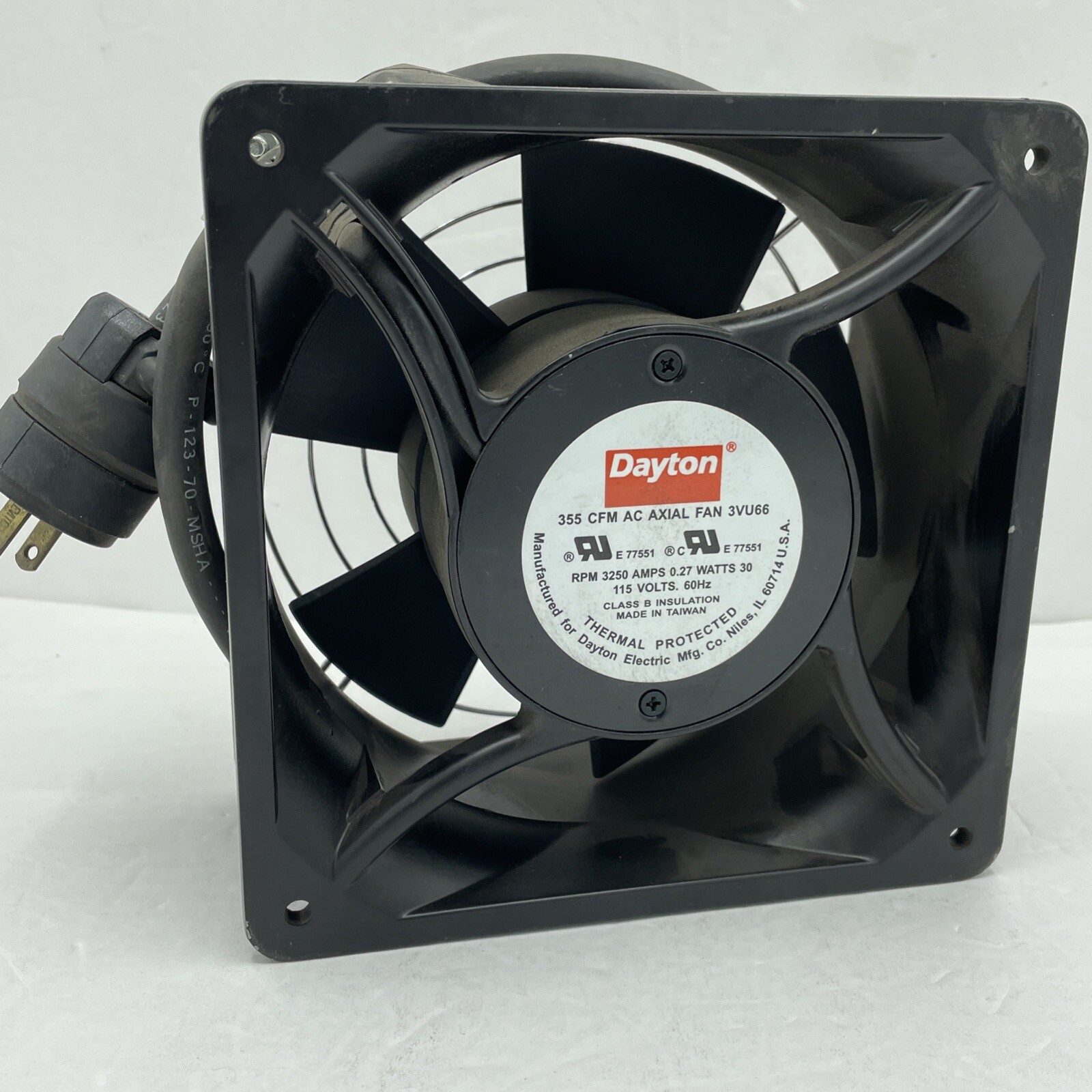 Dayton 3Vu66 Standard Square Axial Fan, Square, 115V Ac, 1 Phase, 355 Cfm gallery