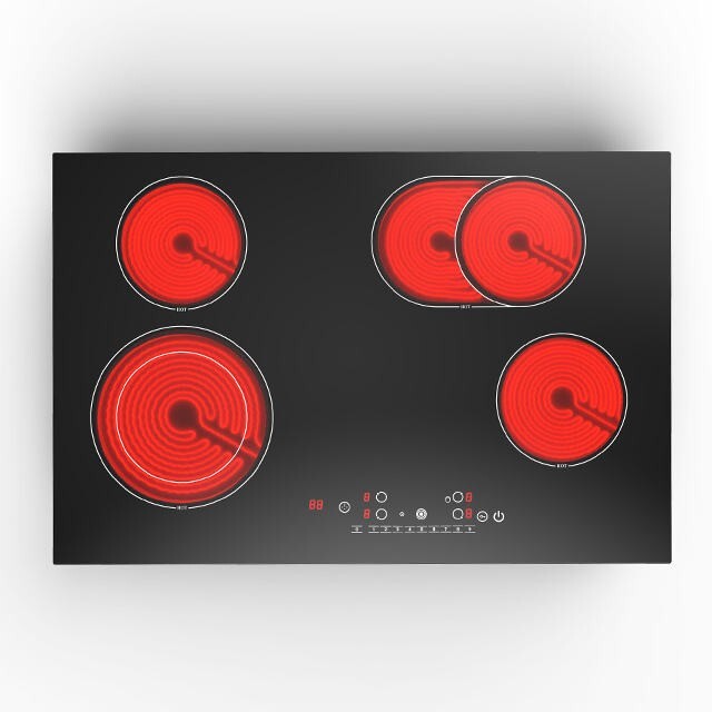 Electric Ceramic Cooktop 30" Built-in Stove 4 Burners Glass Touch Control 7200W gallery