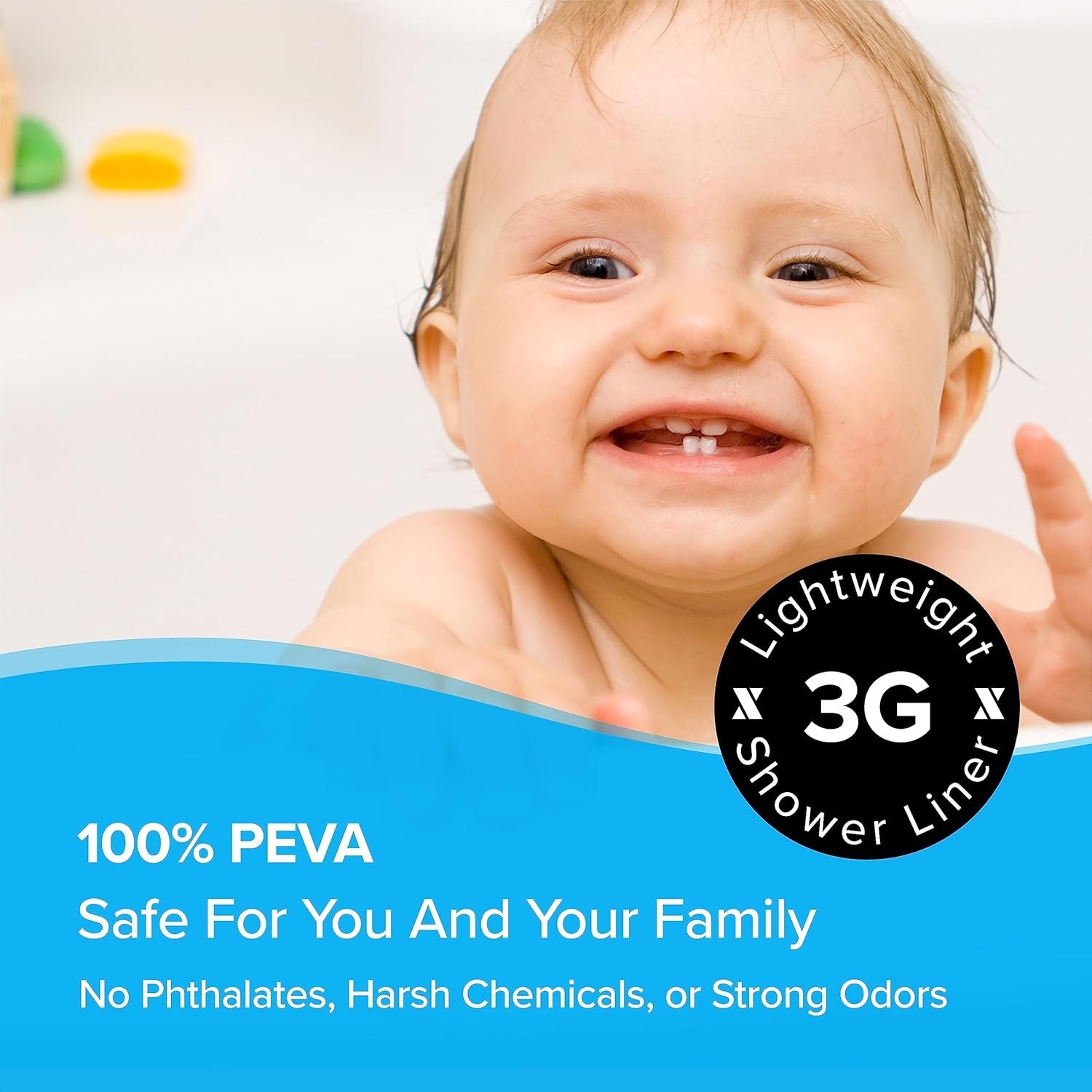 Clear Mildew Resistant Lightweight PEVA Shower Curtain Liner (70" x 72") gallery