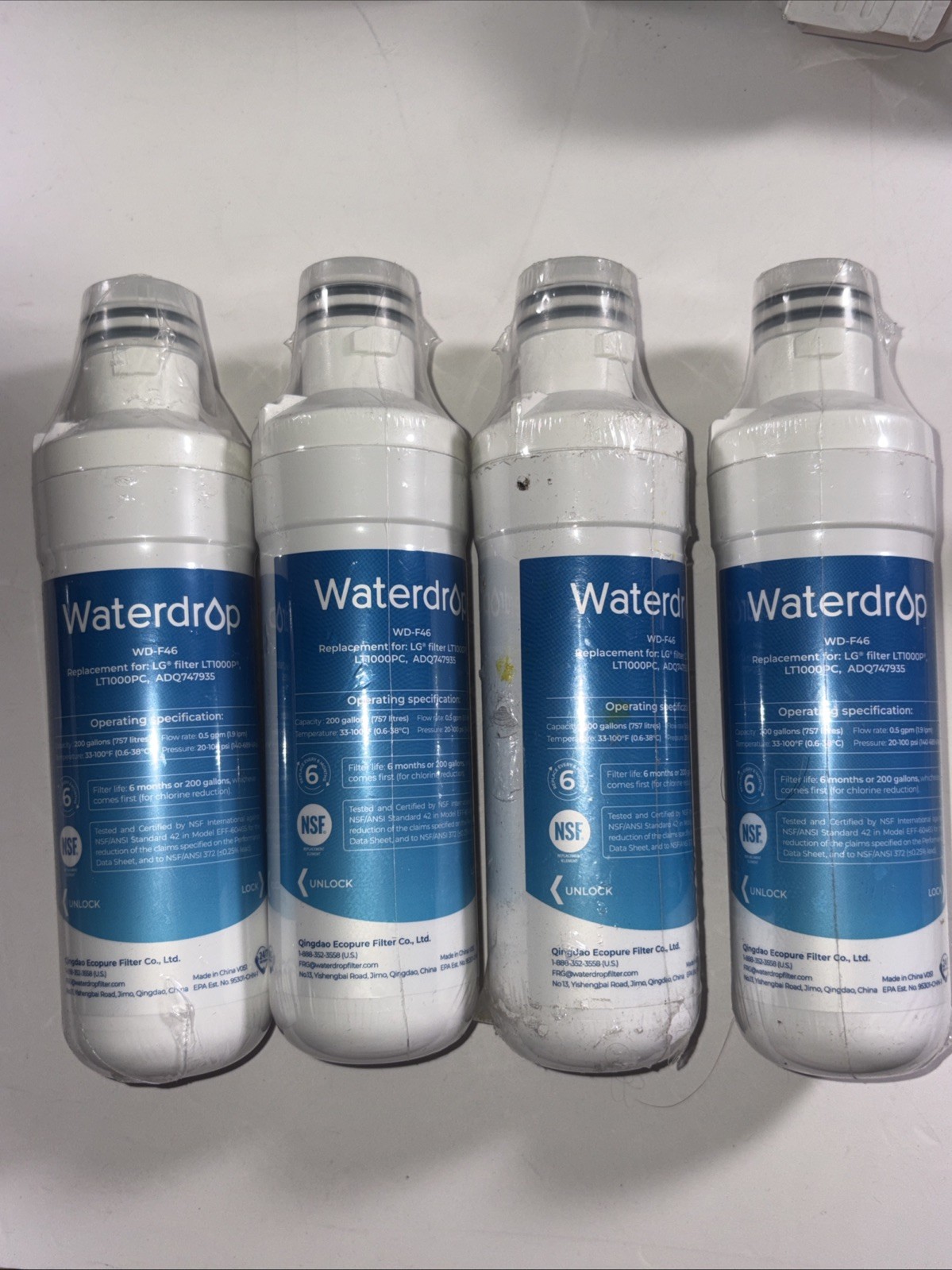Waterdrop WD-F46 Water Filter 4-Pack New Sealed gallery
