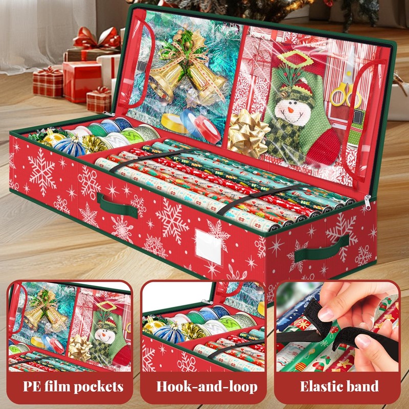 StorageRight Wrapping Paper Organizer Storage 1 Count (Pack of 1), Red gallery