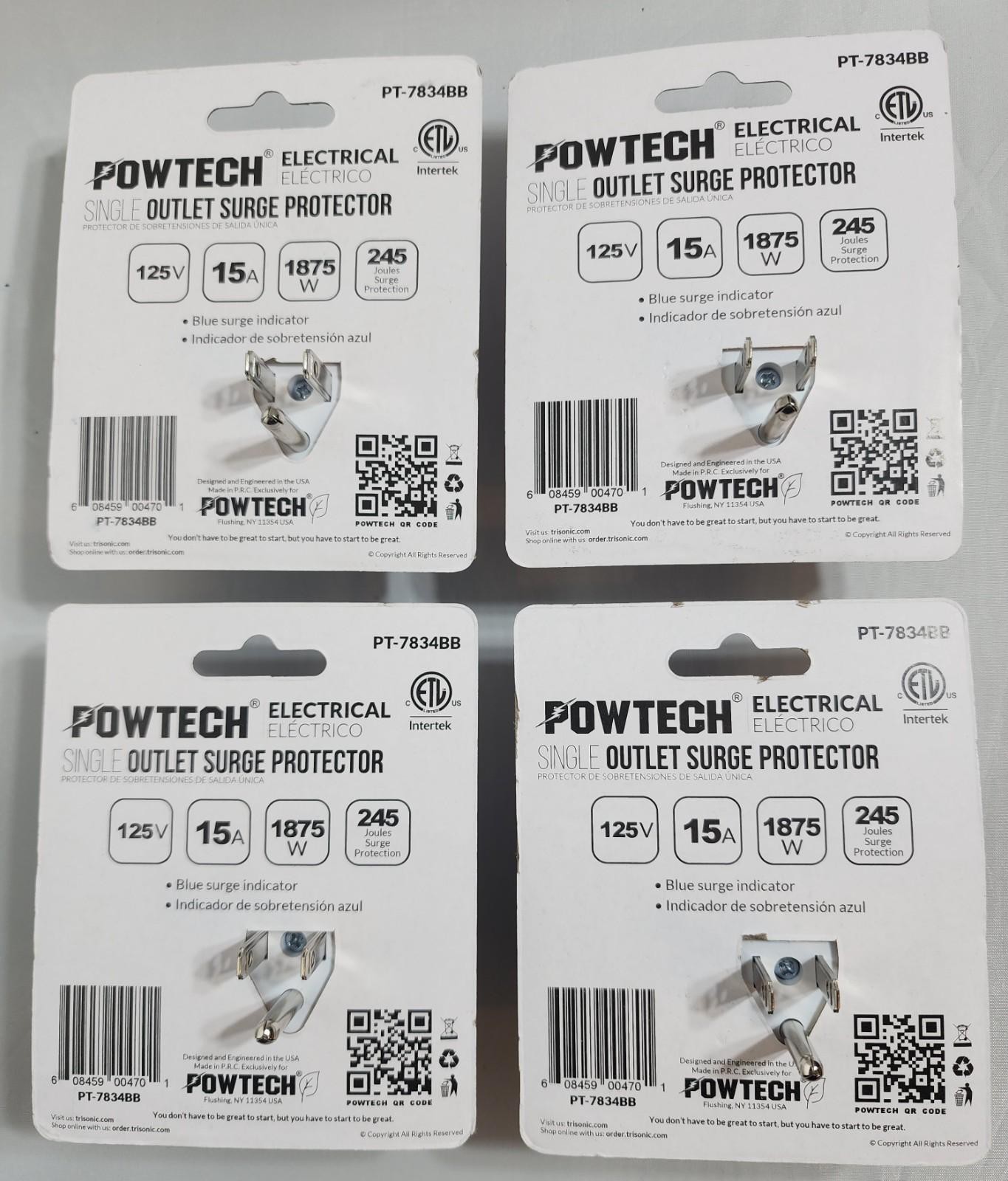 4-Pack Powtech Surge Protector Outlet Wall Plug Single Outlet Voltage Protection gallery