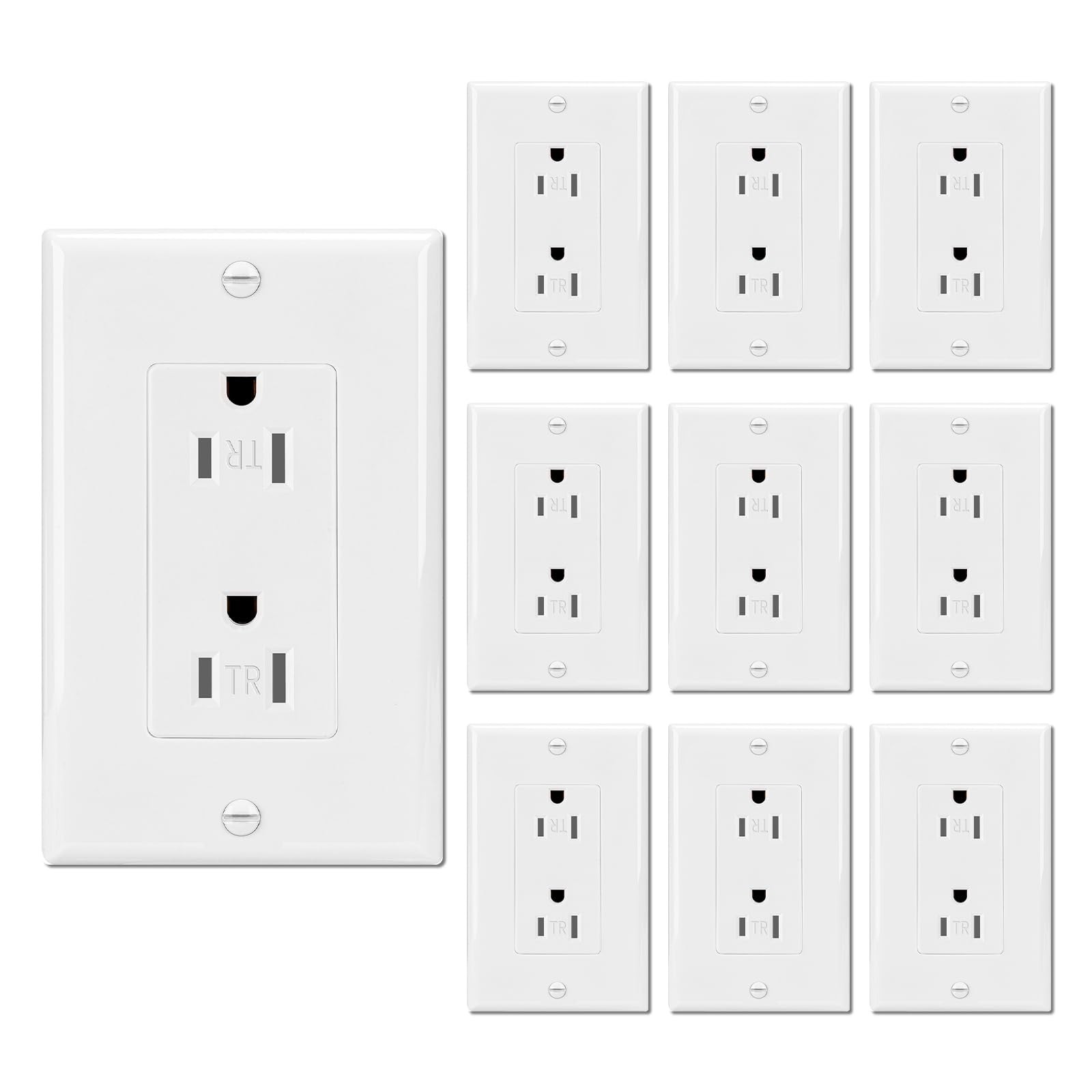15 Amp Decorator Wall Receptacle Outlet, Child-Safe Tamper-Resistant, Residen... gallery