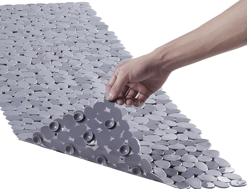 Durable 40" x 16" Non-Slip Bath Mat - Eco-Friendly Shower Mat with Drain Holes gallery