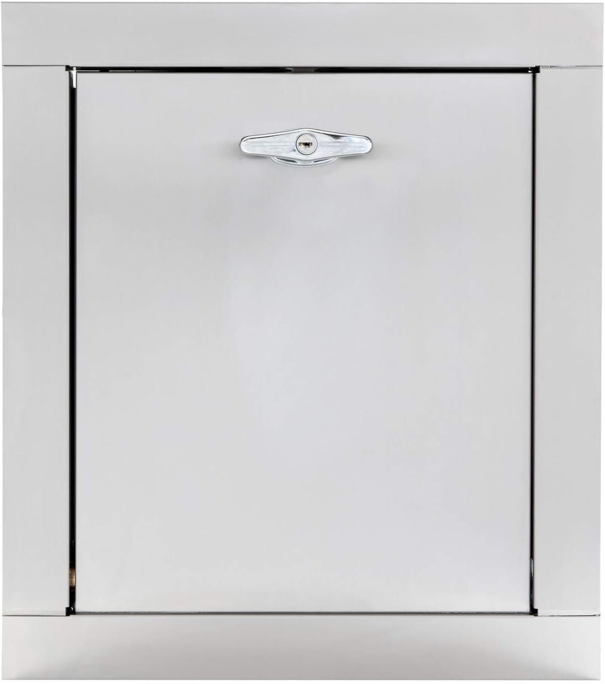 CertiChute™ Universal Bottom Hinged SS Chute Door 15 X 18" Self Closing T handle gallery