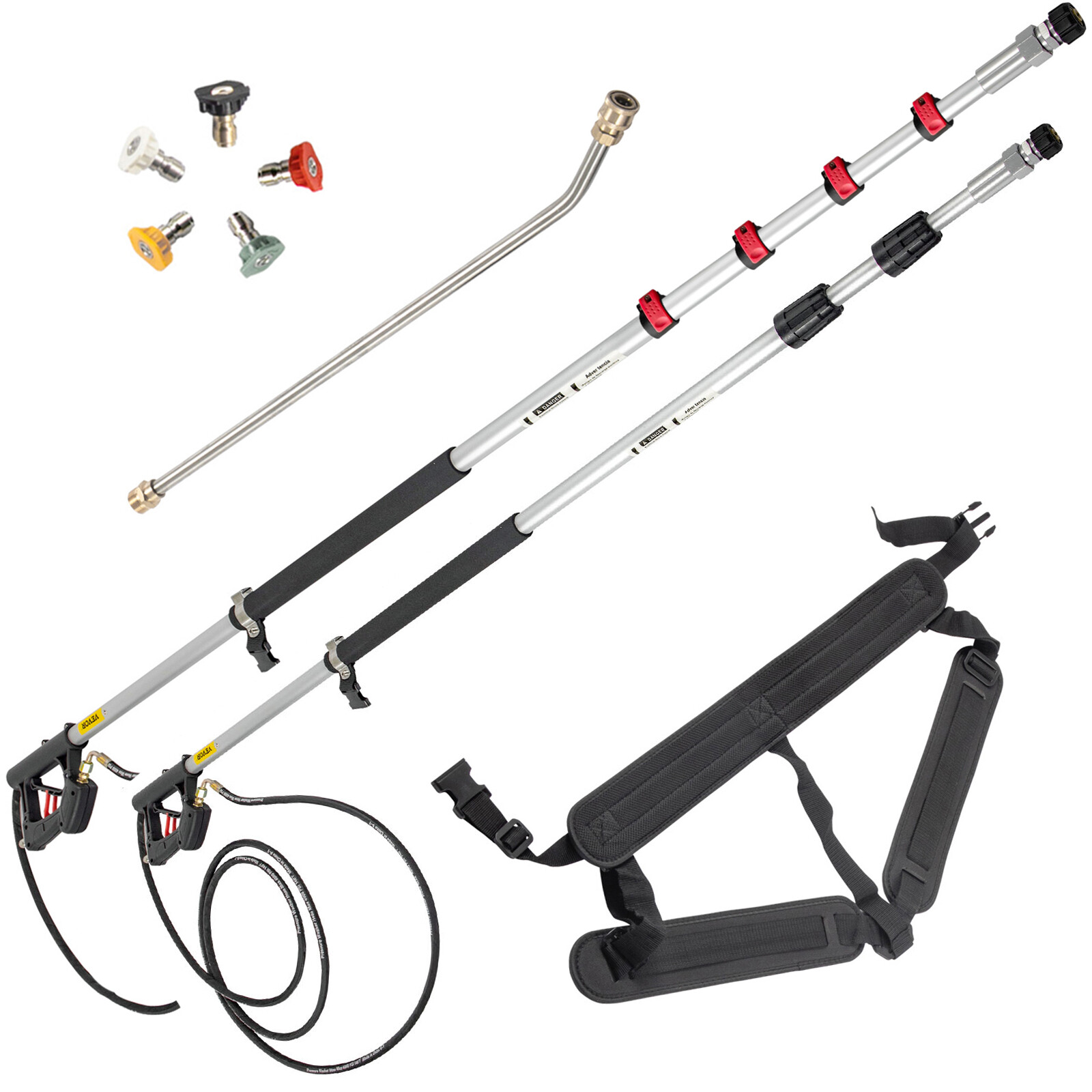 VEVOR Telescoping Washer Telescoping Pressure Wand 18-20 ft 4000PSI w/ 5 Nozzles gallery