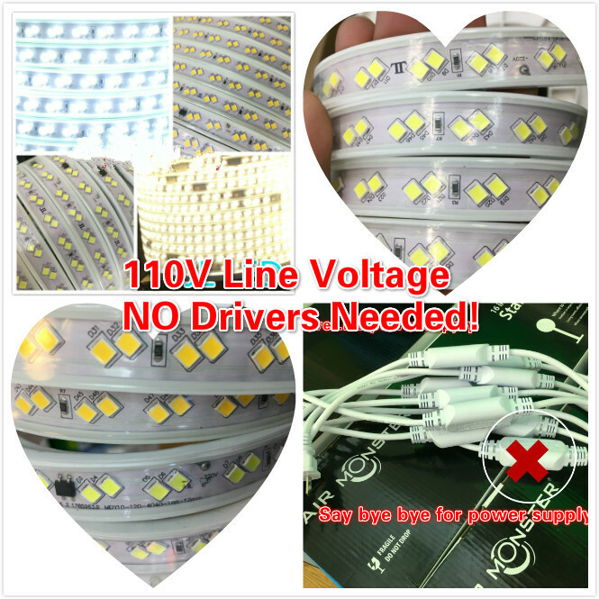 110V LED Strip Light SMD 4040*2 Flexible For IN/Outdoor.NO Driver/needed!! gallery