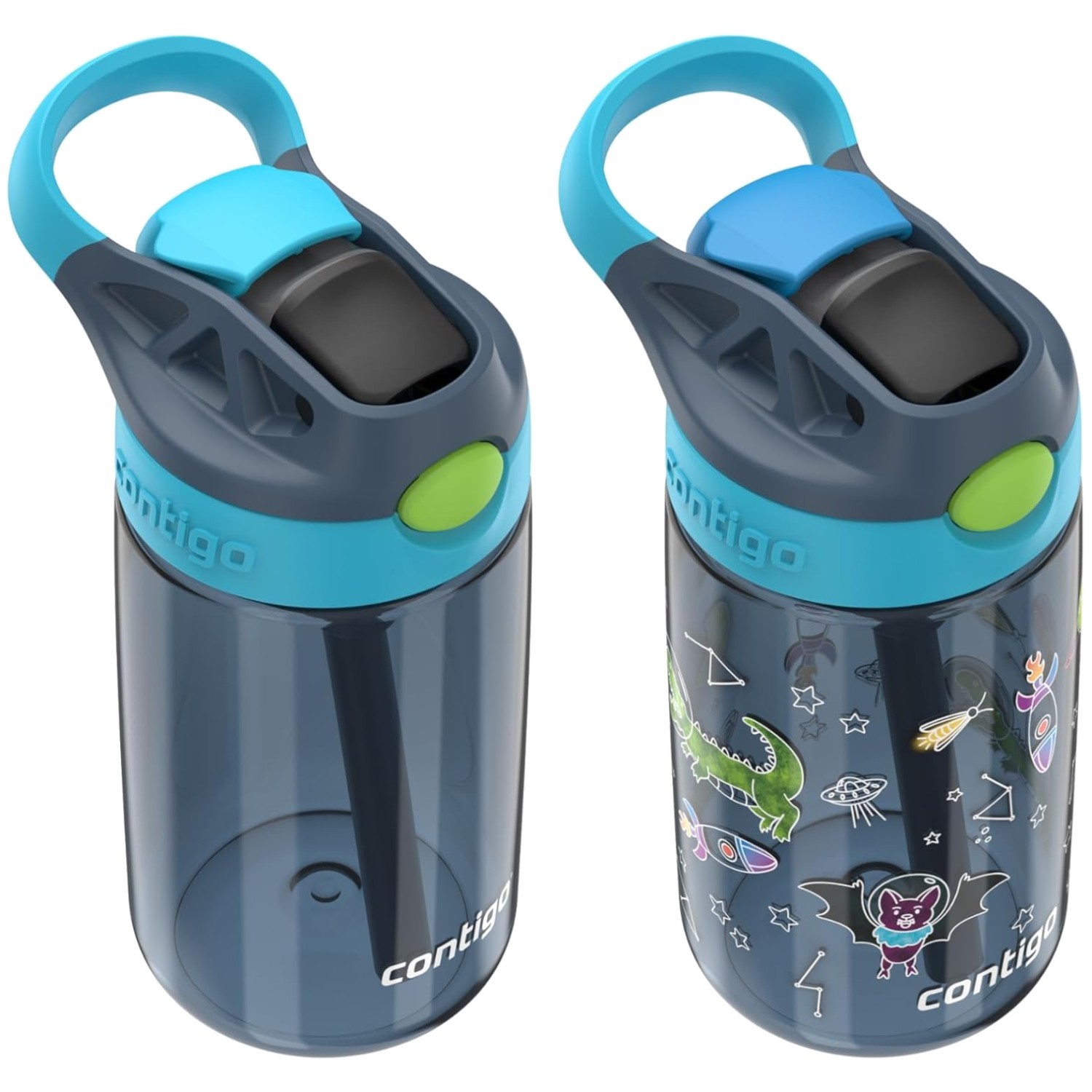 Easy-Clean Lid Kids Straw Bottle, 14oz, BPA-Free - Blueberry gallery