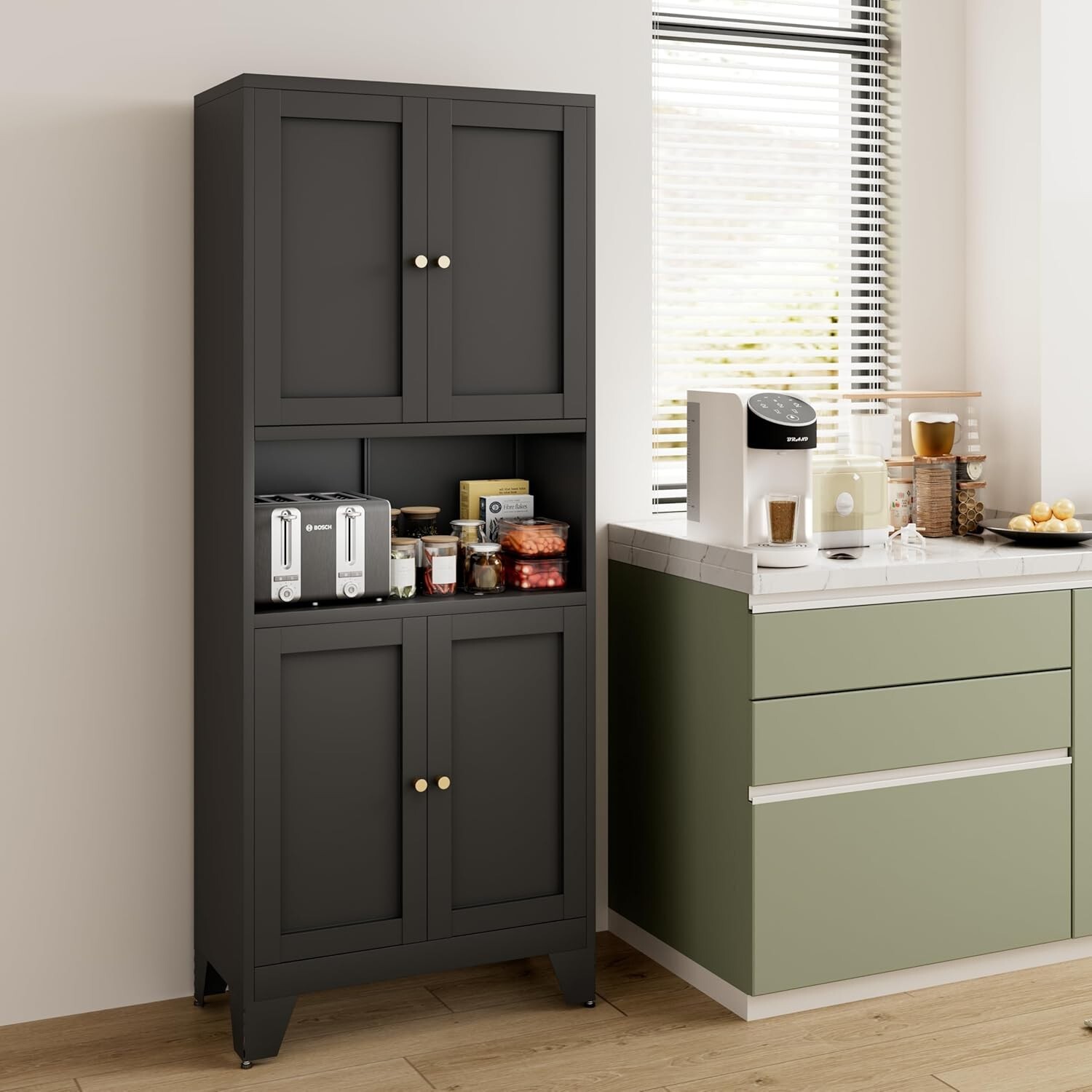 Cofar 69"H Metal Modern Storage Cabinet Kitchen Pantry For Living Room,Bathroom gallery