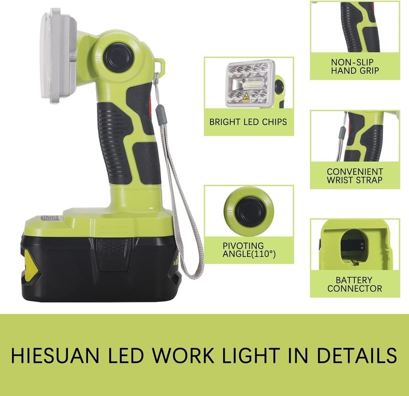 1000LM LED Work Light Suitable For Ryobi 18V Li-ion Battery Portable Flashlight gallery