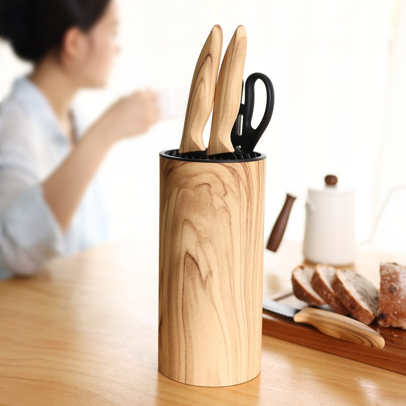 6PCS Kitchen Knife Set Ultra Sharp Stainless Steel Chef Knife w/Olive Wood Block gallery