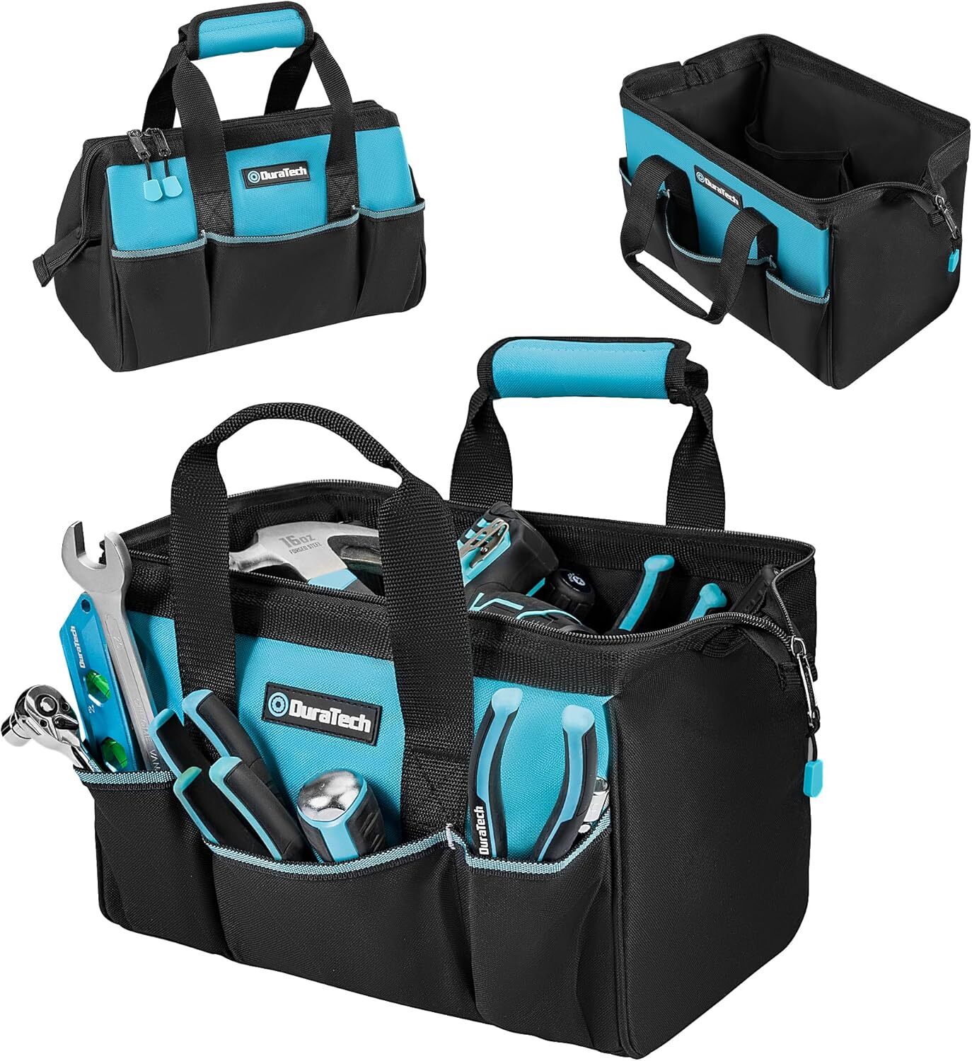 DURATECH 13-in Small Wide Open Mouth Tool Bag 9 Pockets Thickened Fabric Toolbag gallery