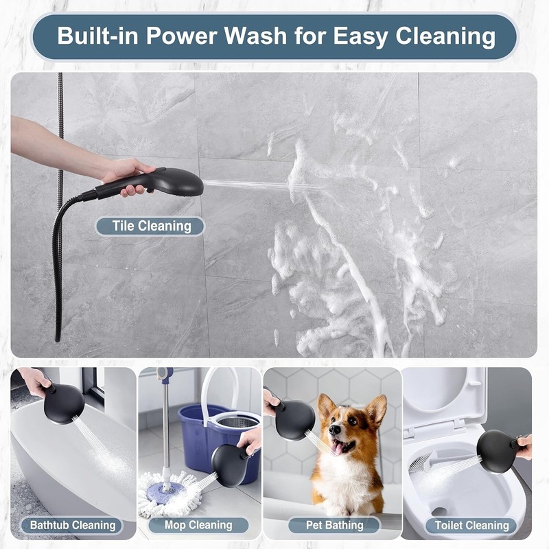 High Pressure 9 Spray Settings Handheld Shower Head & 69'' Hose PSS9901-06 gallery