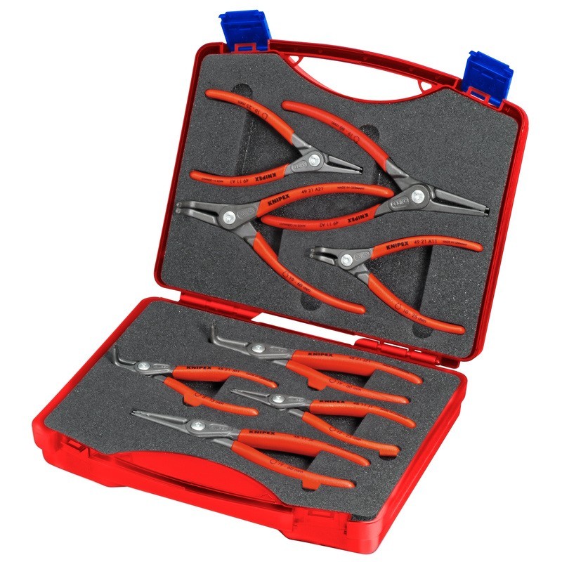 KNIPEX 00 21 25 8 Pc Precision Snap Ring Pliers Set in Case with Foam gallery