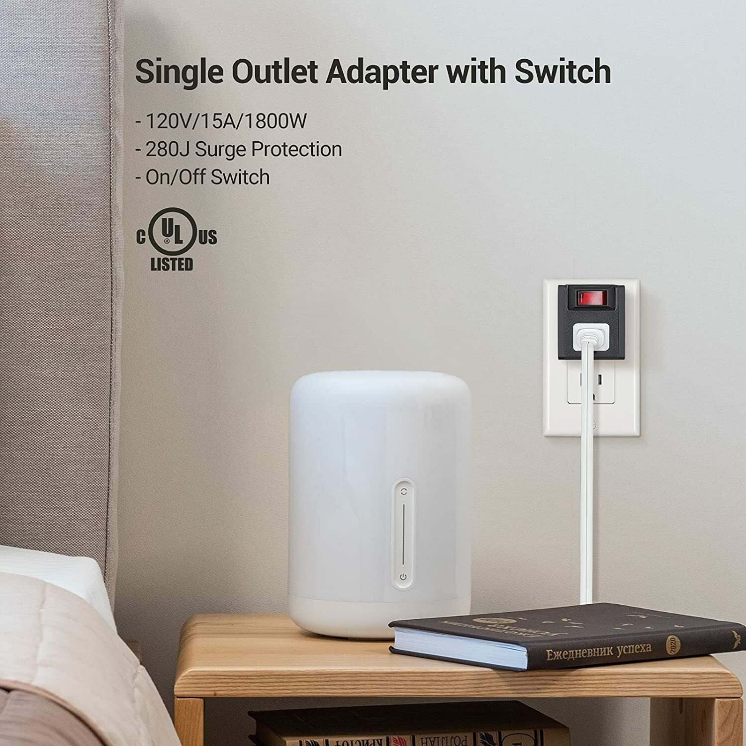 DEWENWILS 3 Pack Grounded Port Power Adapter Electrical Plug Outlet Switch gallery