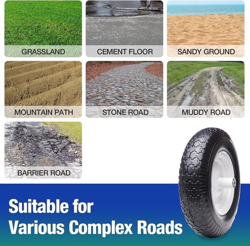 Replacement 16" Solid Tire & Wheel with 3/4" Bearings – No-Fuss Installation gallery