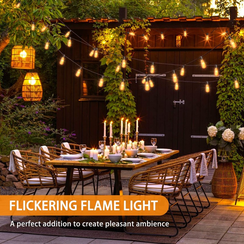 Flickering Flame String Lights,22Ft 20LED Lights for Outside,Plug in Garden Ligh gallery