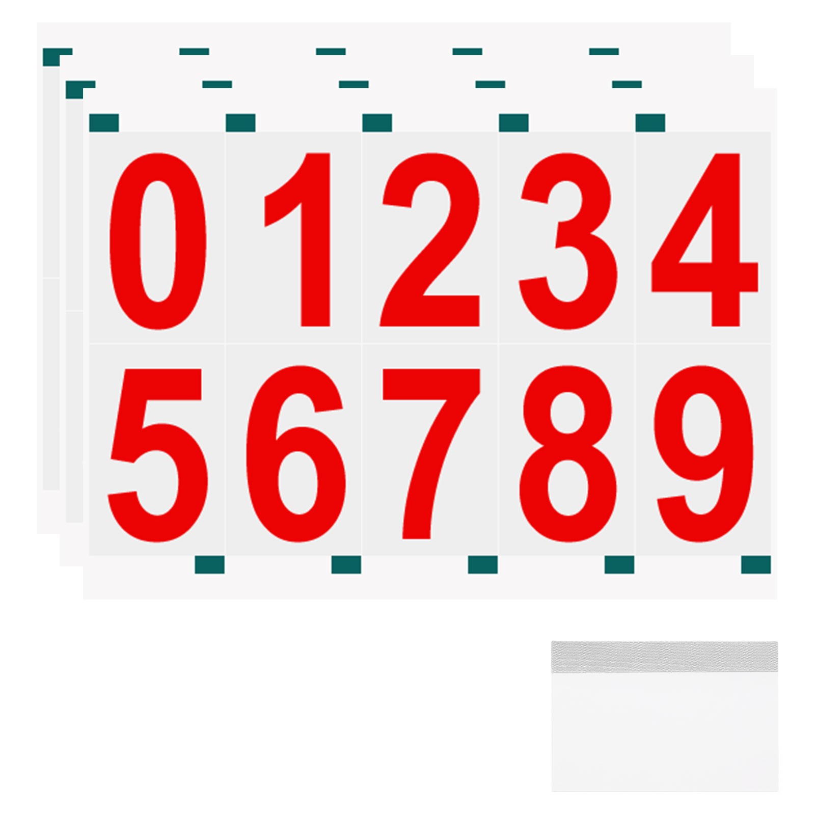 3 Sheets/30Pcs 3 Inch 0-9 Vinyl Reflective Mailbox Numbers for Outside Red gallery