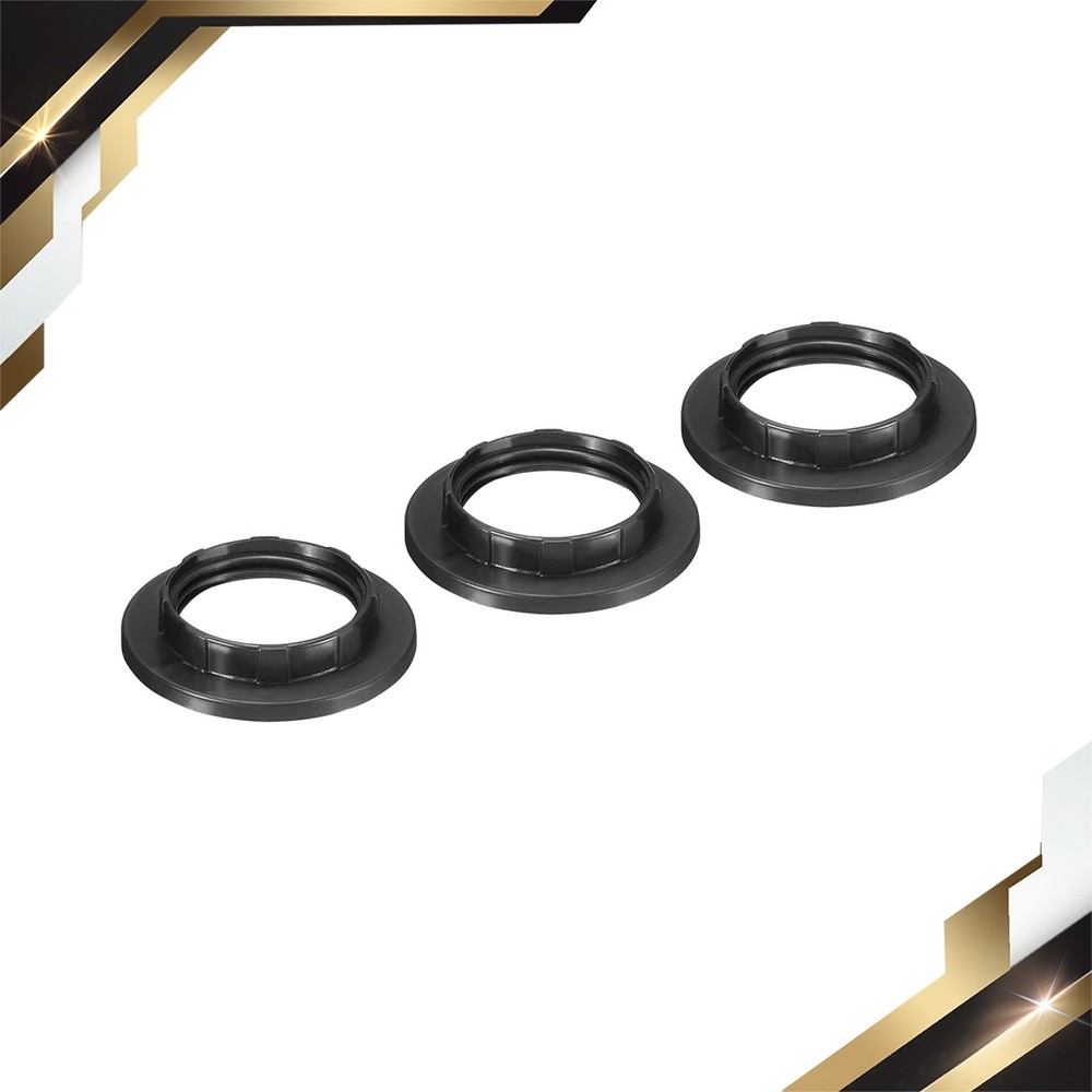 3 Set E14 Light Socket Rings Lamp Shade Holder Adapter Ring Black