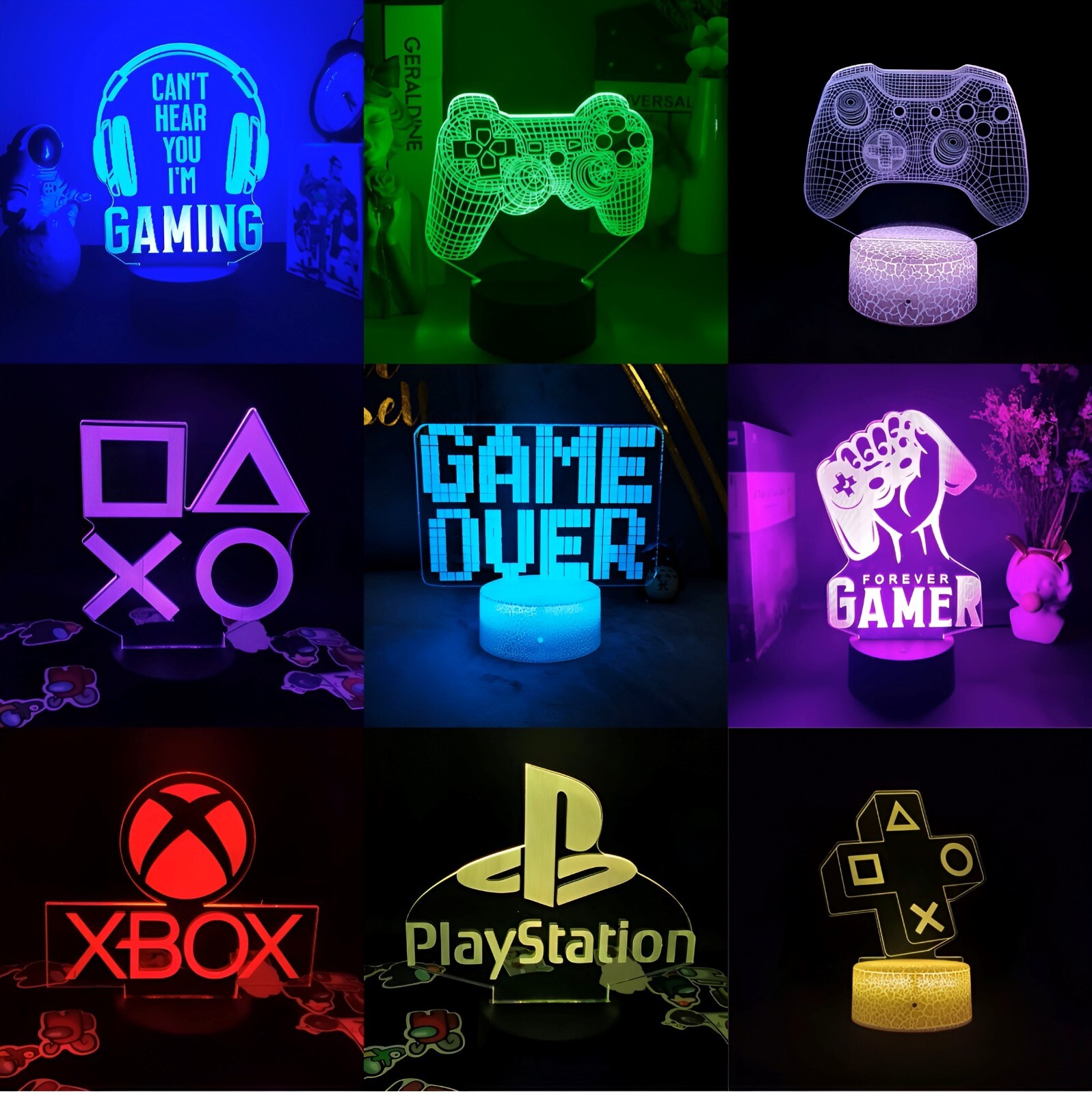 3D Led Lamp Gaming Room Decor USB 16 Colors With Remote Control Night Light gallery