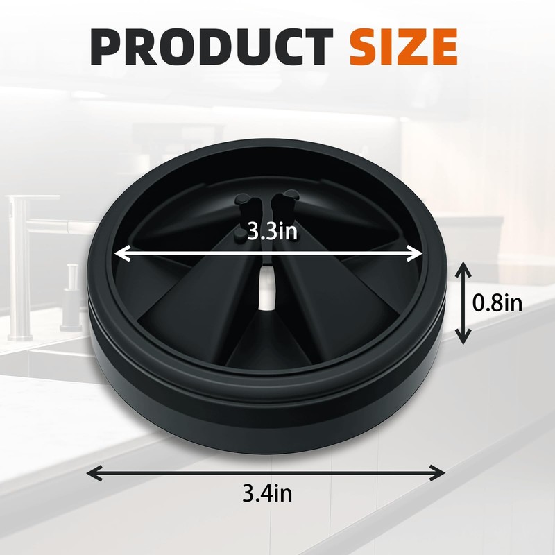 Garbage Disposal Splash Guard 3 3/8" for InSinkErator Evolution 3 3/8", Black gallery